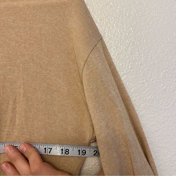 J CREW Supercozy crew mockneck pullover tan beige Tencel lyocell top-XS - Picture 9 of 9